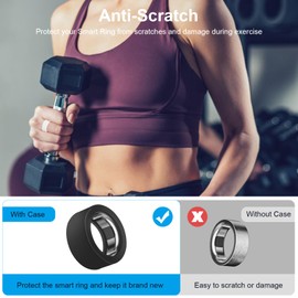 2 Pack Ring Cover for Oura Ring Gen 4/Oura Ring Gen 3/RingConn Smart Ring, Anti-Scratch Elastic Silicone Oura Ring Case Protector for Men Women Working Out Gym (White+Black, S for 6 7 8 9 10)