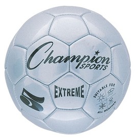 Champion Sports Extreme Series Soccer Ball, Size 3 - Youth League, All Weather, Soft Touch, Maximum Air Retention - Kick Balls for Kids Under 8 - Competitive and Recreational Futbol Games, Silver