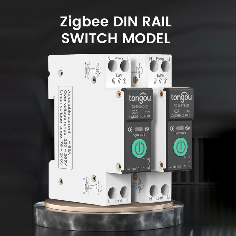 TONGOU Tuya ZigBee Intelligent Circuit Breaker with Metering 1P 63A
