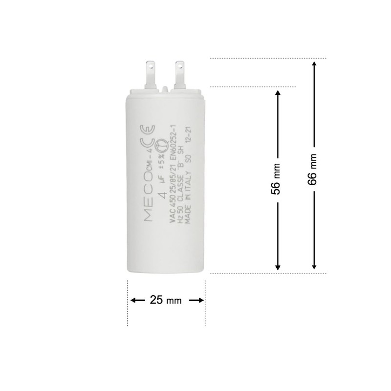 Capacitor 4 µF Especially for Somfy Roller Shutters with Small