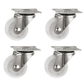 XNJIHWA 4Pcs Swivel Castors Wheels 40mm Universal Swivel Casters No Brake Heavy Duty for Furniture Trolley Chair,Max 20 Kg Each Set,White
