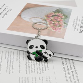 Cute Panda Keychain Charm Accessories Animal Panda Key Chain Ring Gift Souvenir Pendant for Men Women Purse Bags