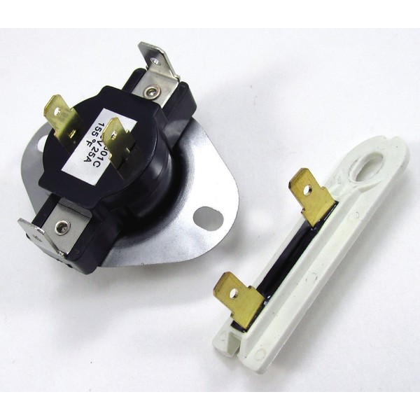 PS344510 AND PS345113 DRYER CYCLING THERMOSTAT WITH INTERNAL BIAS HEATER OPENS AT 155F, CLOSES AT 130F & THERMAL FUSE for All Major Brand Dryers