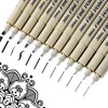MOLHEM 12 Pcs Fineliner Pens, Micron Pens, Black Drawing Pens