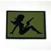 Unbranded Girl with Pistol Tactical Rubber PVC Patch, Girl Gun