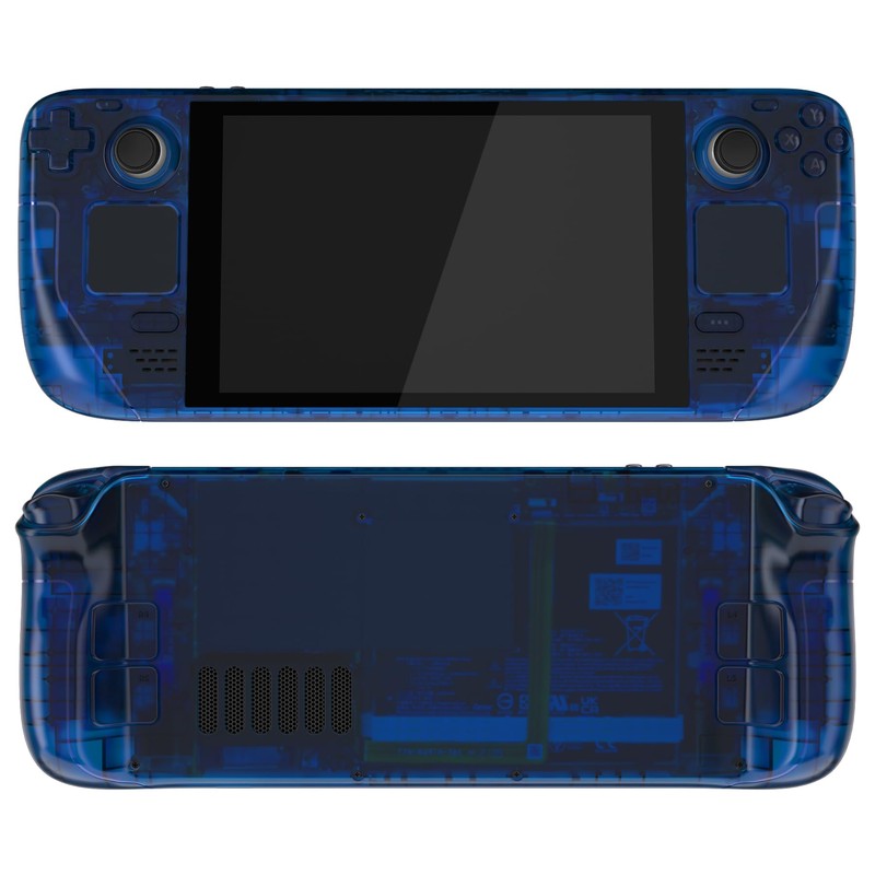 eXtremeRate Clear Blue Custom Faceplate Back Plate Shell for Steam