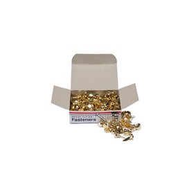 Charles Leonard Fasteners, Round Head, Brass Plated, 3/8 Inch Shank, 8 MM Head, 100-Pack (1R-BP)