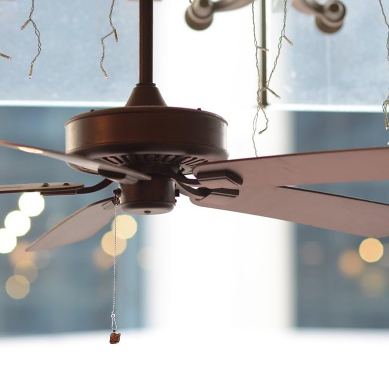 DICOSMETIC 8Pcs Natural Gemstone Ceiling Fan Pull Chains Extension 17