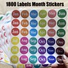 1800 Monthly Color Coding Labels, 12 Months of The Year