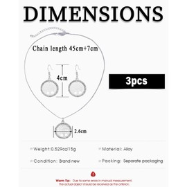 Zeayebsr Tree of Life Necklace for Women Stainless Steel Gold Colour Clear Zircon Round Pendant Neck Chains Family Tree Fashion Charm Luxury Jewellery Wedding with 1 Pair Silver Tree of Life Earrings