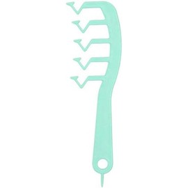 LEDON Hair Slit Comb Z shape Wide Tooth Comb, Curly Bangs Styling Puff Hairdressing Comb Large Hair Detangling Comb Salon Hair Styling Tool for Curly Hair Girl Home Barber Accessories (Green)