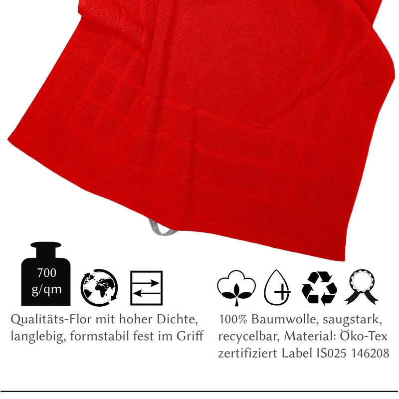 Lashuma Bathroom Door Mat 50 x 70 cm Scarlet Red