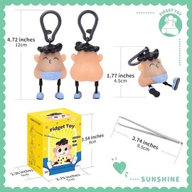 Novelty Plucking Blackhead Fidget Toys Cartoon Pulling Hair Beard Skin Picking Keychain Pimple Anti Stress for Kids Adults Gifts