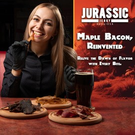 Carnivore Candy Old Fashioned Maple Bacon Bacon Jerky – Jurassic Jerky with Amazing Taste, high protein content, no preservatives, MSG-free, low sodium (Old Fashioned Maple 3 Pack)