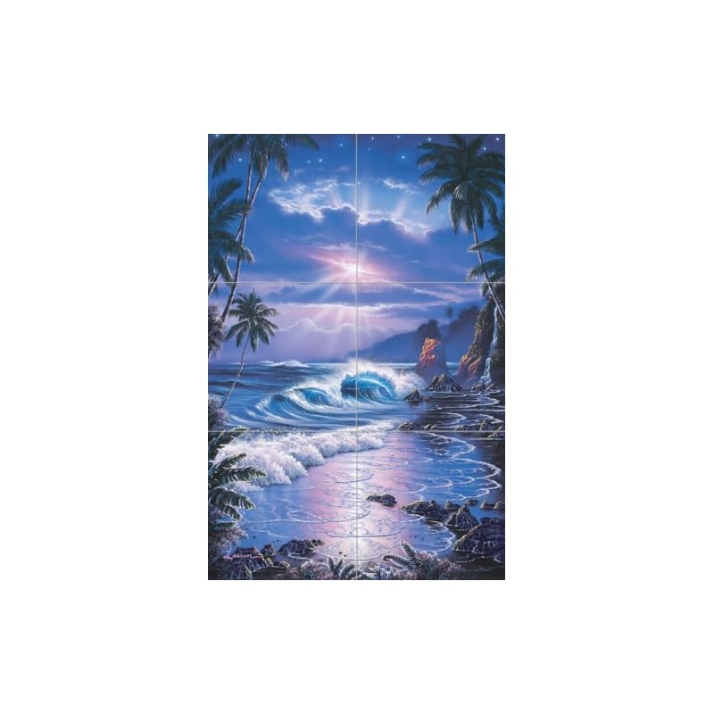 Ceramic Backsplash Tile Mural Beach Scene Seaside Ocean Kitchen/Bathroom/Shower -