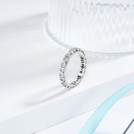 SOLOLIKE Infinity Heart Spinner Ring for Anxiety for Women: Sterling Silver Anti Anxiety Ring for Daughter Tiny Spinning Fidget Band Rings Stress Relieving Jewelry Gifts