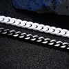 Pinannie White 12mm Wide Ceramic Cuban Link Bracelet for Men