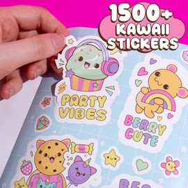Just My Style 1500+ Cute Kawaii Stickers, 43-Page Sticker Book for Scrapbooks, Planners, Features Letter Stickers, Happy Planner Stickers, Laptop Stickers, Water Bottle Stickers for Kids Teens Adults