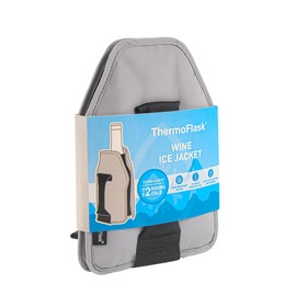 ThermoFlask Wine Bottle Travel Holder and Cooler, Premium Quality, Ice Gray