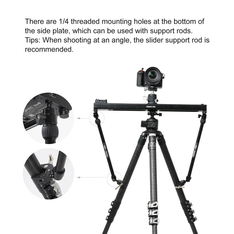 Accsoon Camera Slider Support Arm(2 Arms in), Adjustable Tripod Stability