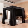 SSYAQRA Queen Canopy Bed Curtains - Lightproof Four Corner Post