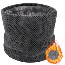 ehsbuy Winter Neck Warmer Snoods for Men Thermal Knitted Fleece Lined Thick Neck Gaiter Women Scarfs Gift for Cycling Motocycle Sports