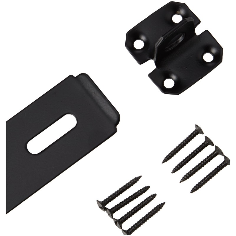 Merriway BH04257 115mm (4.1/2 inch) Black Safety Hasp and Staple,