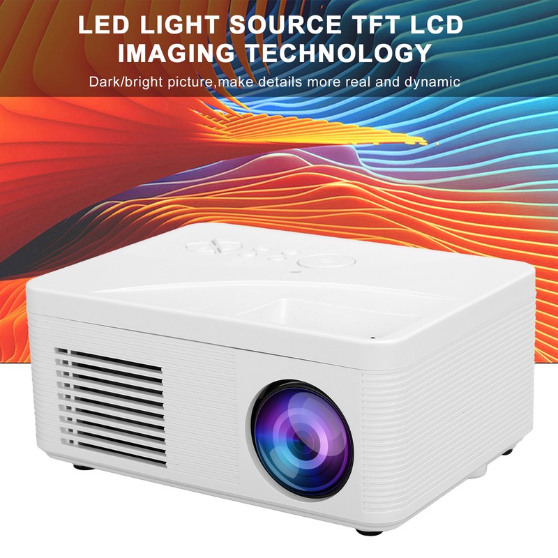Mini Projector Home Portable HD 1080P Wall Projection Video USB