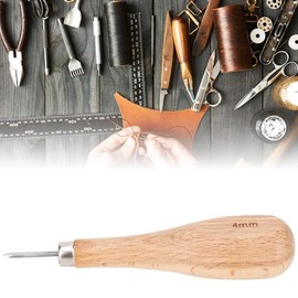Leather tool, easy labour-saving, easy to use diamond awl, leather craft works for making leather crafts (4 mm)