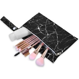 JUMBEAR Vintage schwarze MarmorTextur nasse trockene Taschen Sets wasserdicht wiederverwendbar Reise Strand Baby Stoffwindel nasse trockene Taschen Organizer mit zwei Reißverschlusstaschen für
