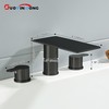GUOYINDONG Matte Black Roman Tub Faucet, 3 HoleWaterfall Bath Tub