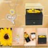 Collar De Girasol S925 Plata Flor Eterna Caja Regalo Mujer