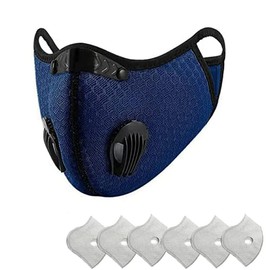 Habac Studio Sports Face Mask + 6PCS PM 2.5 Filters Face Masks Washable UK Reusable Face Masks Breathing Valves Anti-Dust Pollution Protective Gym Running Cycling, Outdoor Activities
