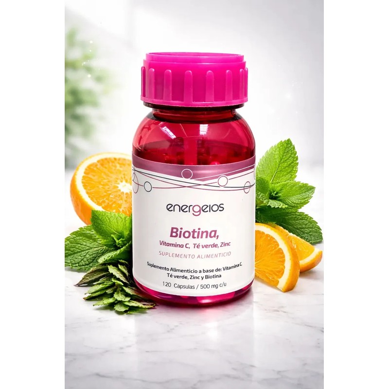 Biotina Vitamina C Y Zinc 120 Capsulas 500mg Suplemento Piel