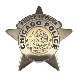 CHICAGO POLICE DEPARTMENT STAR LAPEL PIN: Mexican without Glitter Seal
