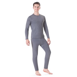 Rocky Thermal Underwear for Men (Long Johns Thermals Set) Shirt & Pants, Base Layer (Melange Charcoal Grey - Lightweight/X-Large)