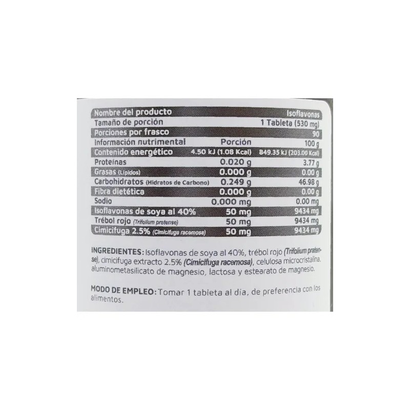 Isoflavonas 90 Tabs 550 Mg Vidanat