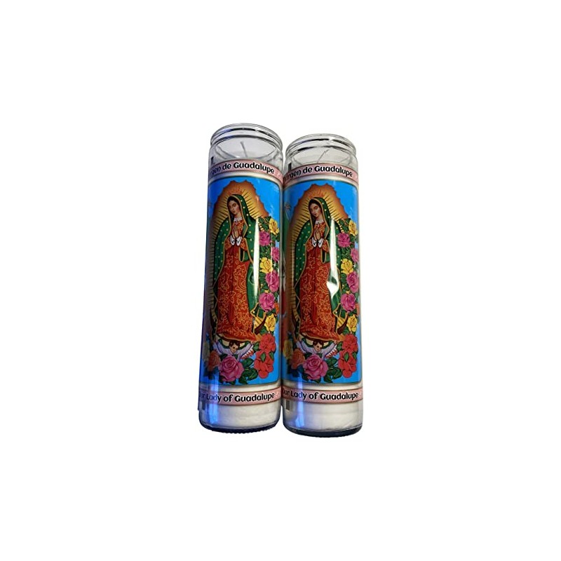 Veladora Virgen De Guadalupe White /// set of 2 Our