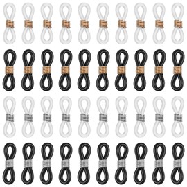 FdcLixuvol Eyeglass Chain Ends, 40 Pcs Adjustable Silicone Eyeglasses Chain Connector Anti Slip Glasses Chains Rubber Loops Eyeglass Strap Retainer for Eye Glasses Sunglasses Holder Necklace Chains