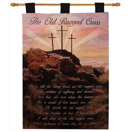 Manual Inspirational Collection 26 X 36-Inch Wall Hanging and Finial Rod, Old Rugged Cross