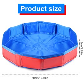 Dog Pool for Dogs, Pets Paddling Pool, Dog Swimming Pool, Portable, Foldable Swimming Pool with Drain Valve, Dog Bathtub, Pool Bath, Water Pool, Pet Shower Pool, Dog Pool 50 x 8 cm