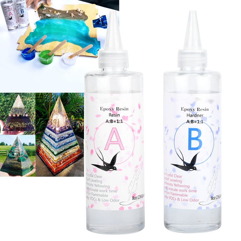 1:1 Epoxy Resin Transparent Glue Sealant DIY Handcrafted Making 40Min