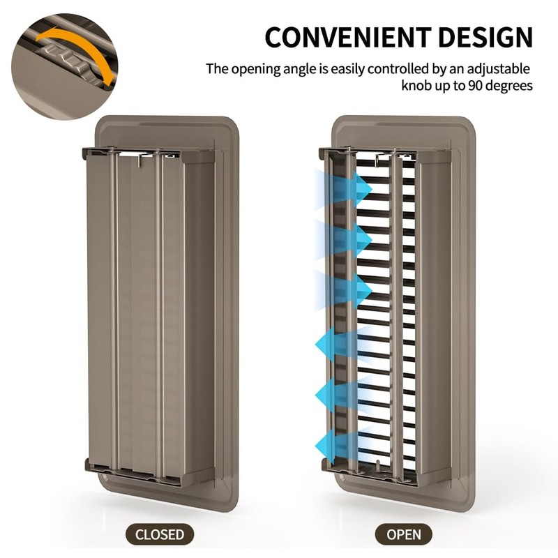 FanGoFast Floor Register Dark Gray and Brown Premium Steel Easy