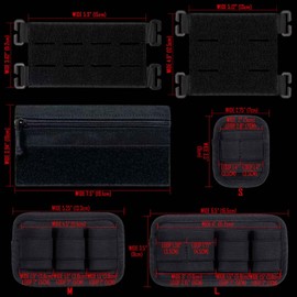 BOSITIVE Tactical Bag Insert Modular Organizer Utility Admin Pouch Hook, Modular Elastic Loop Panel Organizers Pouch Insert Attachment with Hook Backed Fastener for Backpack Accessories