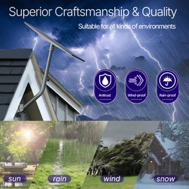 for Starlink Gen 3 Roof Mount, Aluminum Alloy Starlink Standard V3 Mounting Kit with Starlink Gen 3 Pipe Adapter, Angle Adjustable (Curved Lengthen)