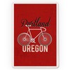 Lantern Press Portland, Oregon, Bike, Script Screenprint Style, (52 Playing