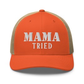 RIVEMUG NG Mama Tried Curved Bill Trucker Hat Mid Crown Adjustable Funny Cap