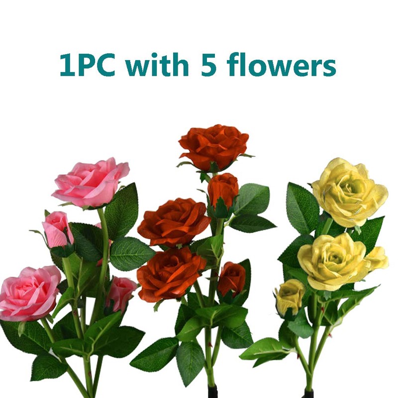 Outdoor Solar Garden Stake Lights, Outdoor Decorative Rose Flowers Lights