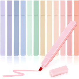 Pastel Highlighter, 12 Pcs Highlighters Assorted Colors Chisel Tip No Bleed Quick Dry, Aesthetic Cute Highlighter for Bible, Notes, School Supplies
