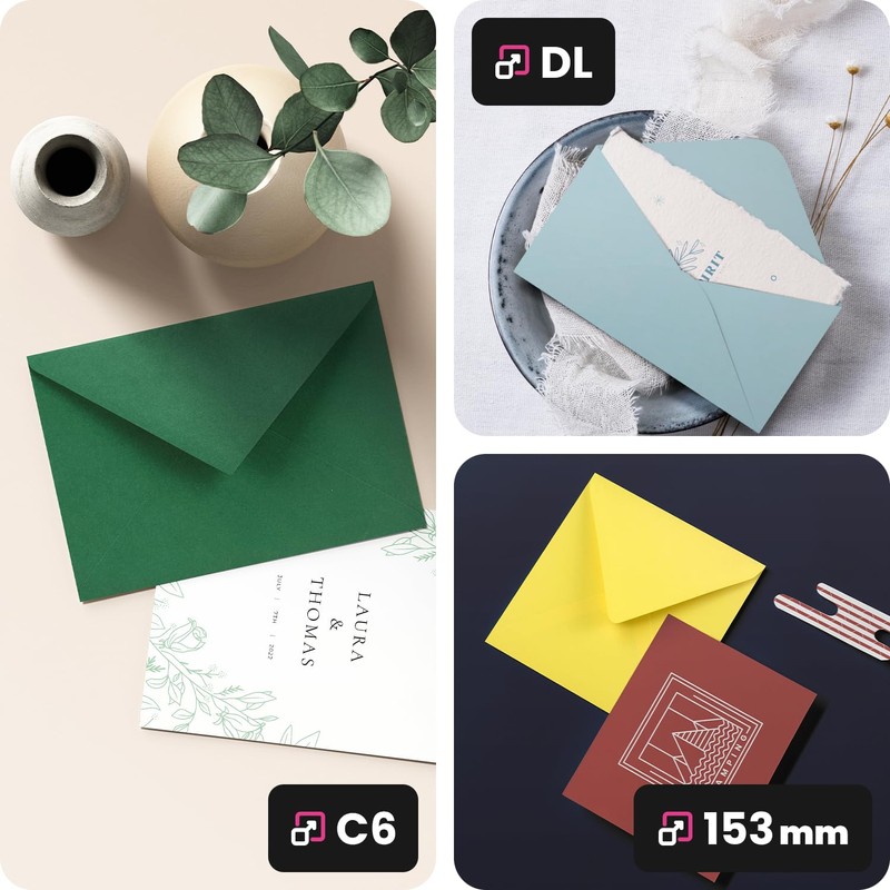 Netuno Sirio Colour Lampone Red Envelopes Square 153 x 153